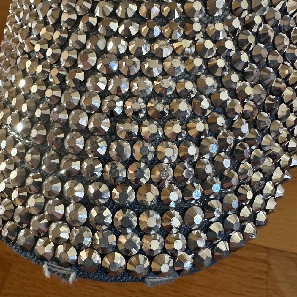 Bling Rhinestone Cross Cap Hat Indigo Soul Distressed Denim - Picture 7 of 13